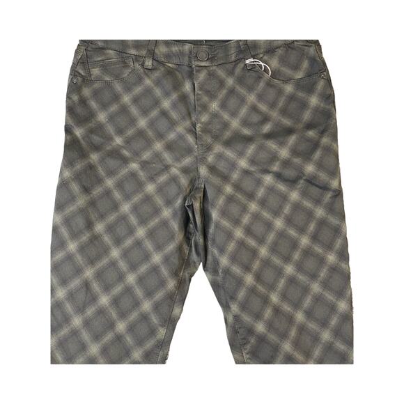 Wit & Wisdom Ab-Solution High Rise Ankle Skimmer Jeans Size 10 Olive Plaid NWT - Picture 2 of 7